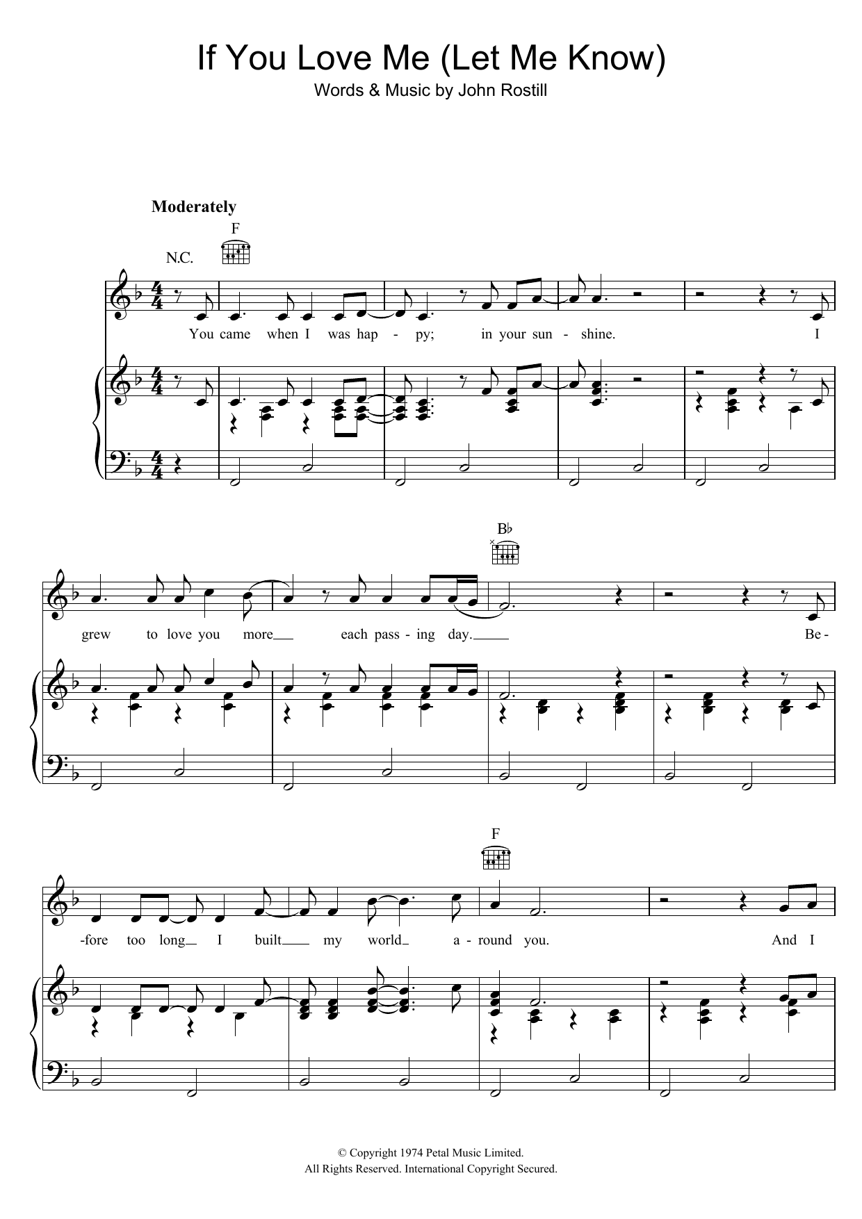 Elvis Presley If You Love Me (Let Me Know) sheet music notes and chords. Download Printable PDF.