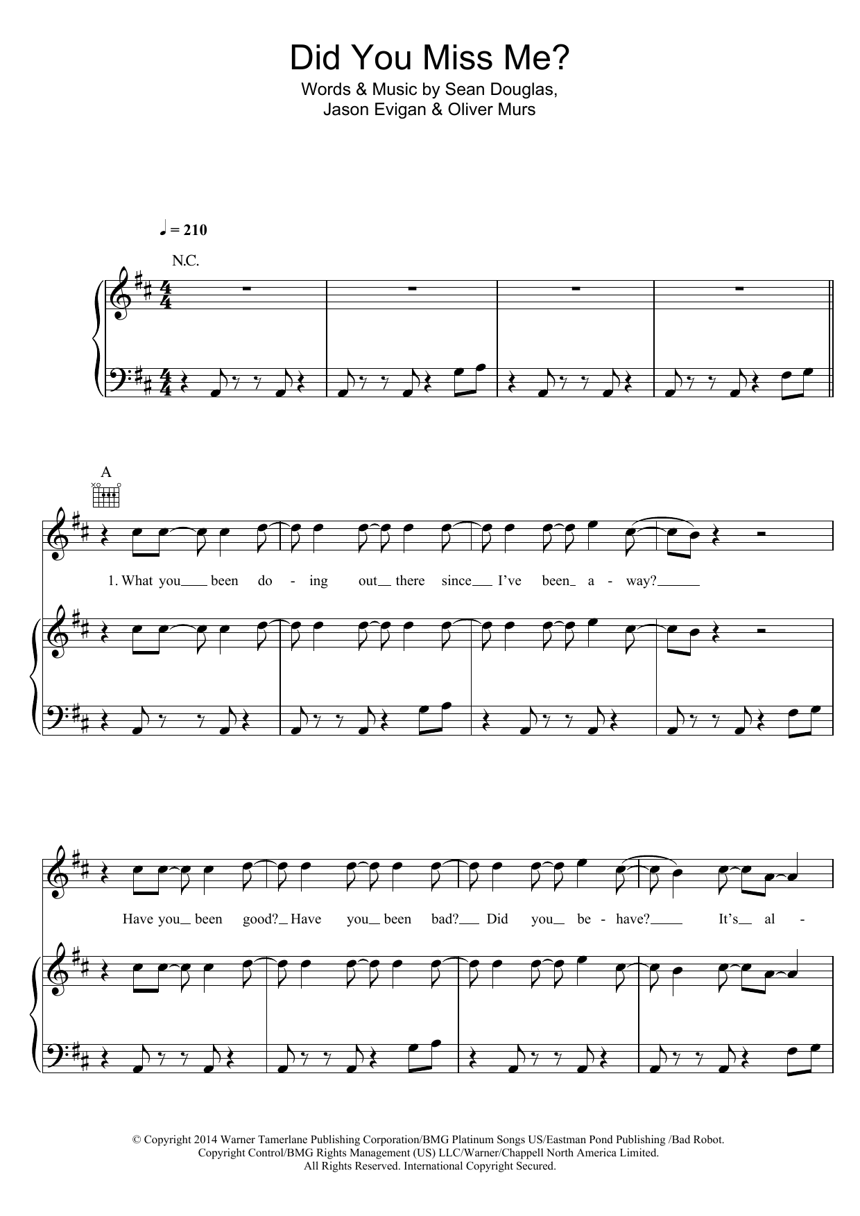 Learn to play Olly Murs Did You Miss Me sheet music for Piano, Vocal & Guitar Chords in minutes. Price: 7.8900$ Olly Murs Did You Miss Me sheet music notes and chords arranged for Piano, Vocal & Guitar Chords