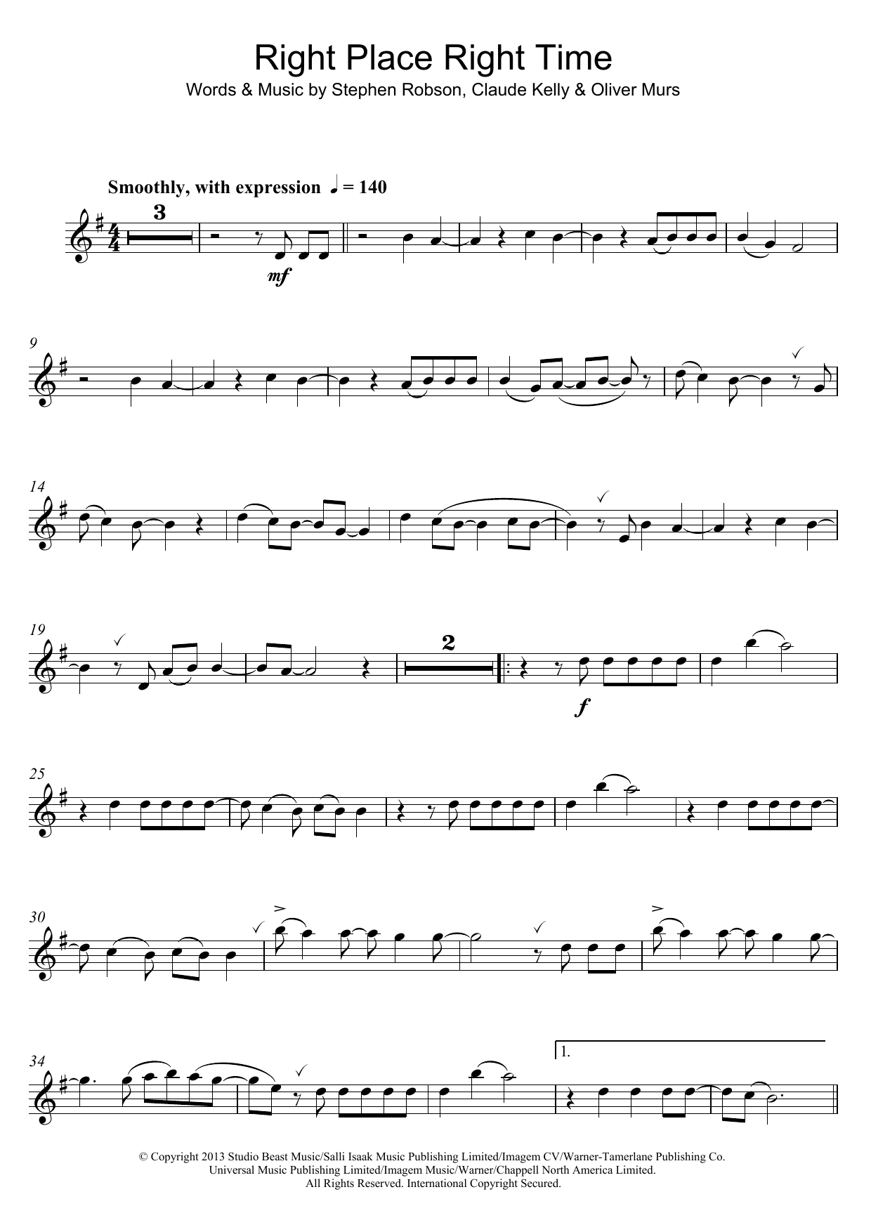 Olly Murs Right Place Right Time sheet music notes and chords. Download Printable PDF.