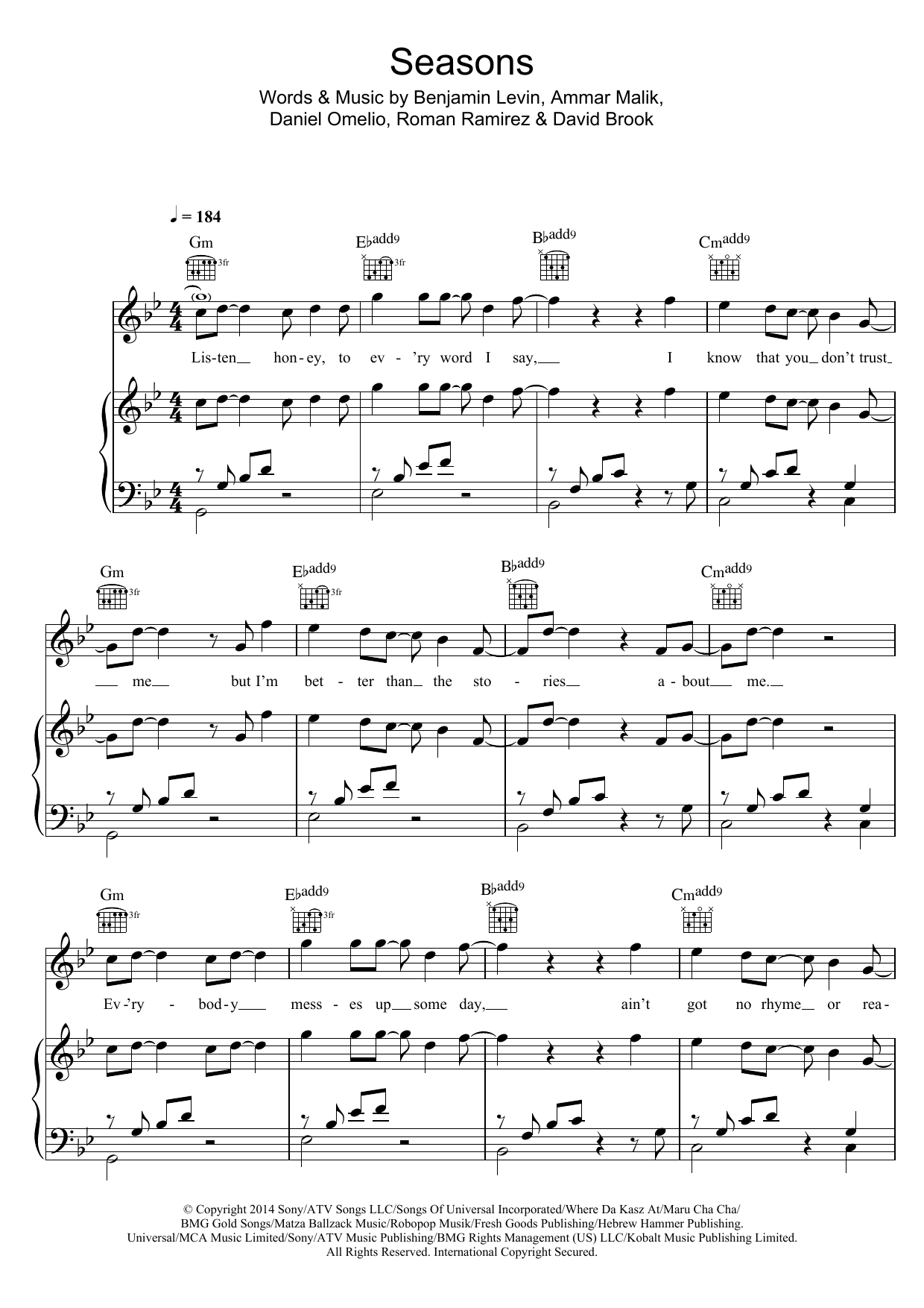 Learn to play Olly Murs Seasons sheet music for Piano, Vocal & Guitar Chords in minutes. Price: 7.8900$ Olly Murs Seasons sheet music notes and chords arranged for Piano, Vocal & Guitar Chords