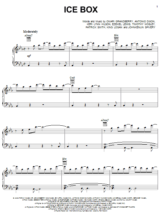 Learn to play Omarion Ice Box sheet music for Piano, Vocal & Guitar Chords (Right-Hand Melody) in minutes. Price: 7.8900$ Omarion Ice Box sheet music notes and chords arranged for Piano, Vocal & Guitar Chords (Right-Hand Melody)