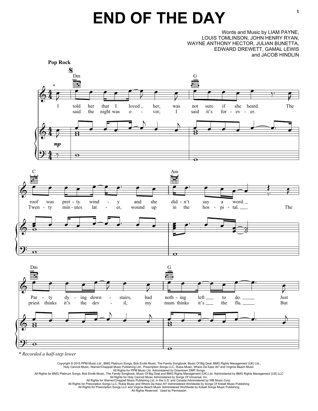 Learn to play One Direction End Of The Day sheet music for Piano, Vocal & Guitar Chords in minutes. Price: 7.8900$ One Direction End Of The Day sheet music notes and chords arranged for Piano, Vocal & Guitar Chords
