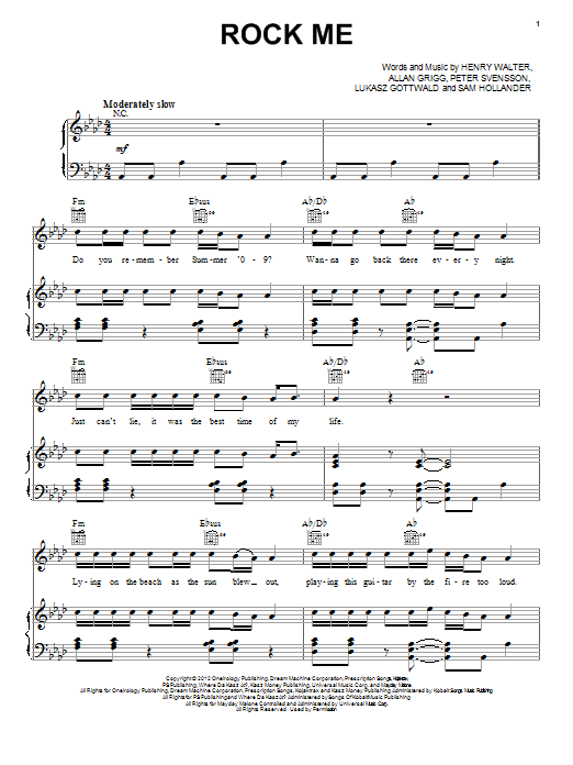 Learn to play One Direction Rock Me sheet music for Piano, Vocal & Guitar Chords (Right-Hand Melody) in minutes. Price: 7.8900$ One Direction Rock Me sheet music notes and chords arranged for Piano, Vocal & Guitar Chords (Right-Hand Melody)