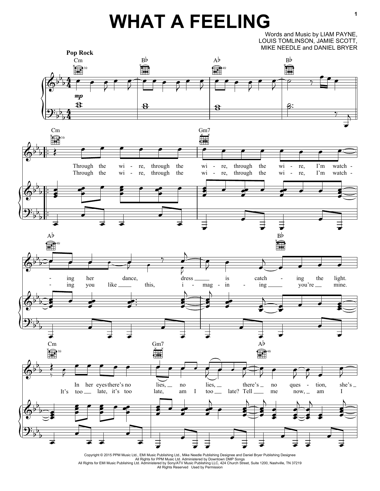 Learn to play One Direction What A Feeling sheet music for Piano, Vocal & Guitar Chords (Right-Hand Melody) in minutes. Price: 7.8900$ One Direction What A Feeling sheet music notes and chords arranged for Piano, Vocal & Guitar Chords (Right-Hand Melody)