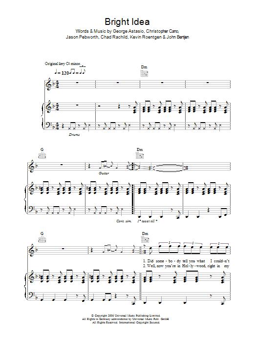 Learn to play Orson Bright Idea sheet music for Guitar Tab in minutes. Price: 7.8900$ Orson Bright Idea sheet music notes and chords arranged for Guitar Tab