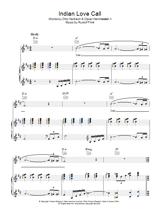 Learn to play Rudolf Friml Indian Love Call sheet music for Piano, Vocal & Guitar Chords in minutes. Price: 7.8900$ Rudolf Friml Indian Love Call sheet music notes and chords arranged for Piano, Vocal & Guitar Chords