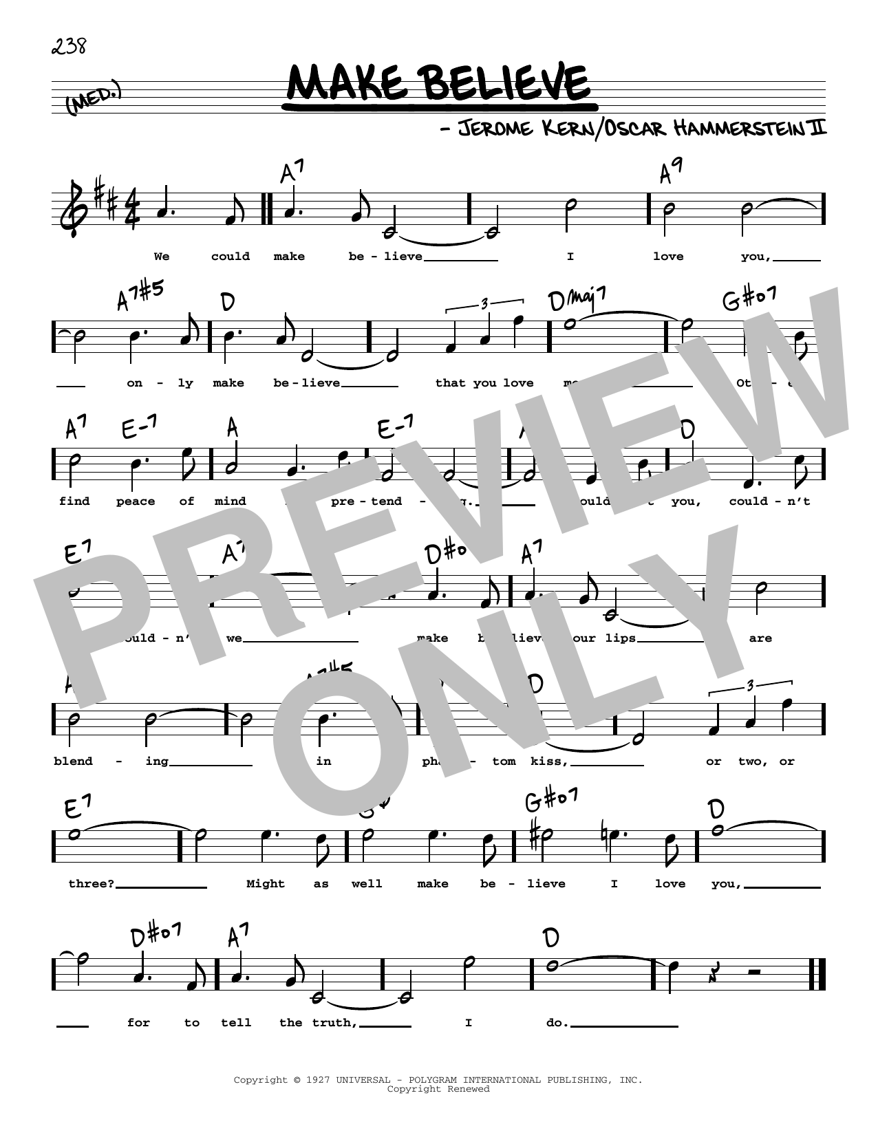 Oscar Hammerstein II & Jerome Kern Make Believe (High Voice) (from Show Boat) sheet music notes and chords. Download Printable PDF.