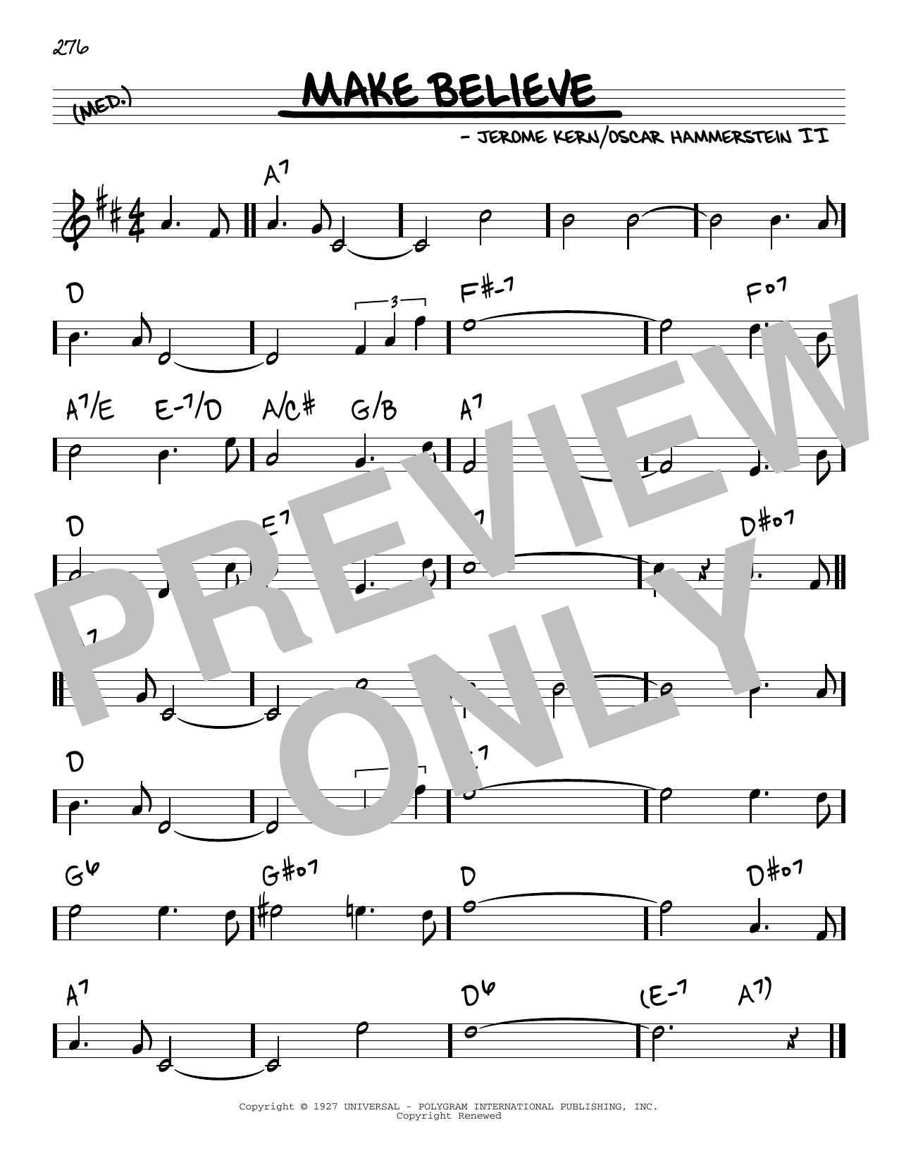 Learn to play Oscar Hammerstein II & Jerome Kern Make Believe sheet music for Real Book – Melody & Chords in minutes. Price: 5.9900$ Oscar Hammerstein II & Jerome Kern Make Believe sheet music notes and chords arranged for Real Book – Melody & Chords