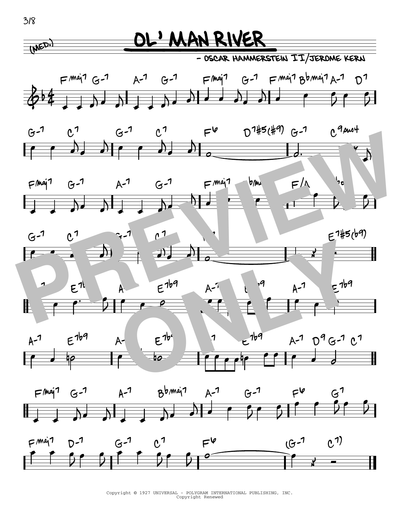 Learn to play Oscar Hammerstein II & Jerome Kern Ol' Man River sheet music for Real Book – Melody & Chords in minutes. Price: 5.9900$ Oscar Hammerstein II & Jerome Kern Ol' Man River sheet music notes and chords arranged for Real Book – Melody & Chords