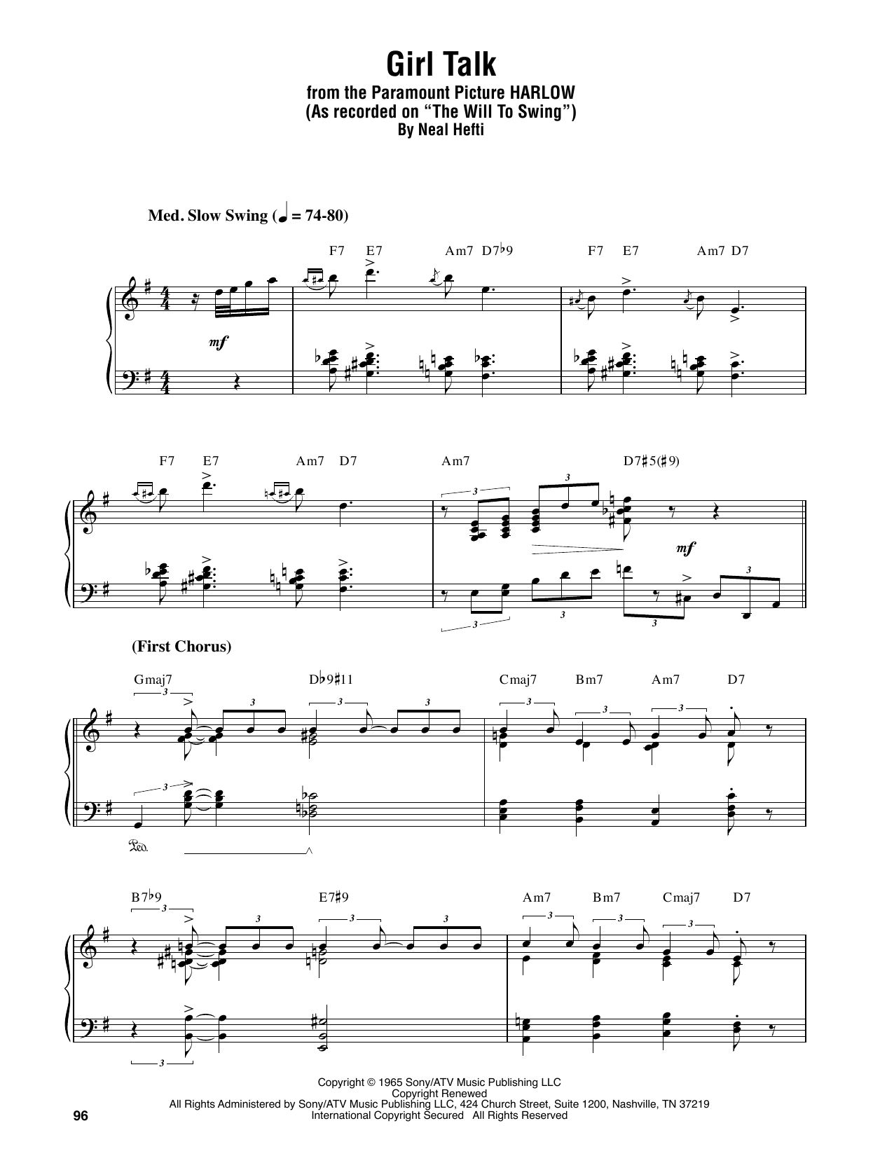 Oscar Peterson Girl Talk sheet music notes and chords. Download Printable PDF.