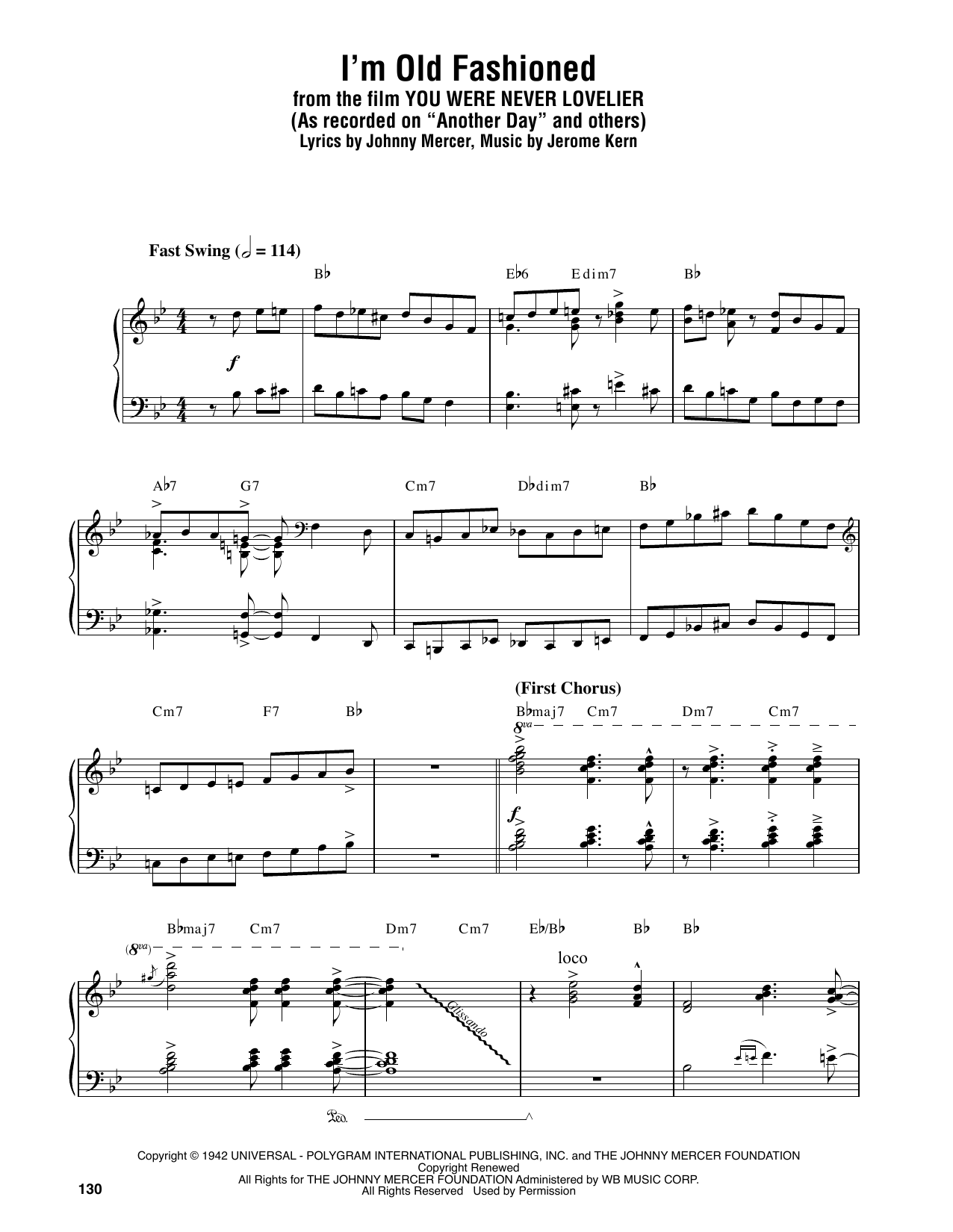 Oscar Peterson I'm Old Fashioned sheet music notes and chords. Download Printable PDF.