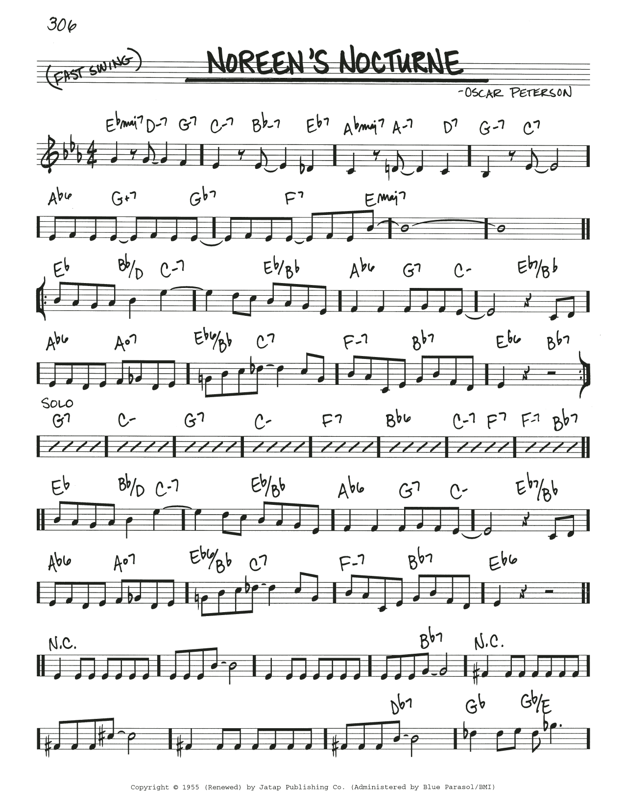 Learn to play Oscar Peterson Noreen's Nocturne sheet music for Real Book – Melody & Chords in minutes. Price: 5.9900$ Oscar Peterson Noreen's Nocturne sheet music notes and chords arranged for Real Book – Melody & Chords