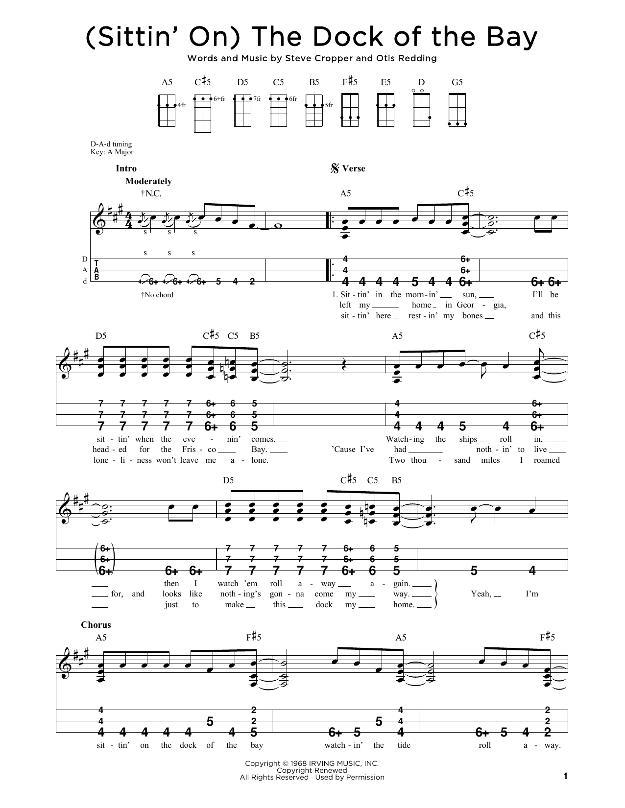 Otis Redding (Sittin' On) The Dock Of The Bay (arr. Steven B. Eulberg) sheet music notes and chords. Download Printable PDF.