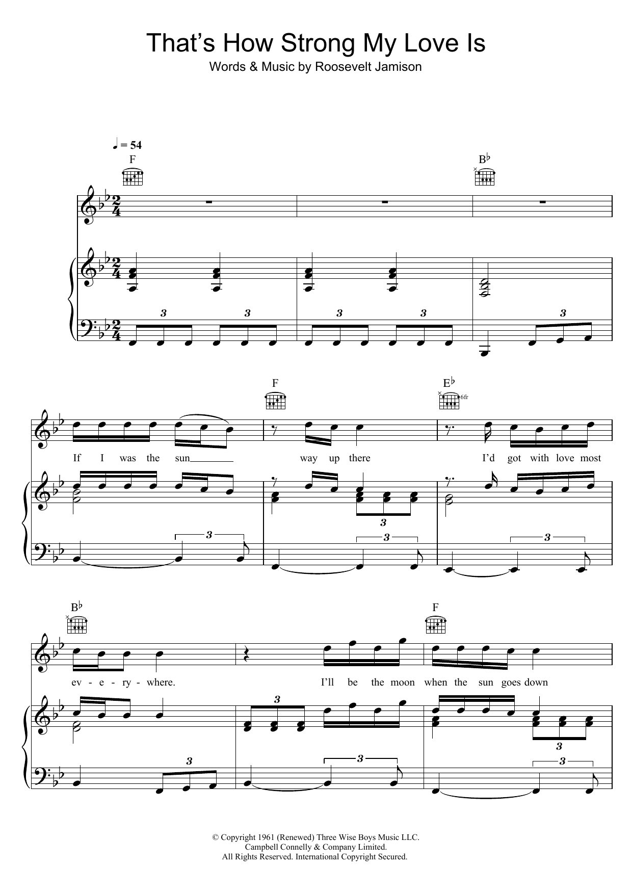 Otis Redding That's How Strong My Love Is sheet music notes and chords. Download Printable PDF.