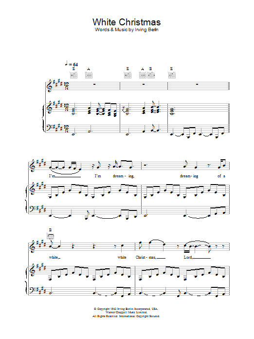 Learn to play Otis Redding White Christmas sheet music for Piano, Vocal & Guitar Chords in minutes. Price: 7.8900$ Otis Redding White Christmas sheet music notes and chords arranged for Piano, Vocal & Guitar Chords
