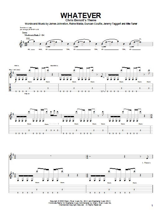 Learn to play Our Lady Peace Whatever sheet music for Guitar Tab in minutes. Price: 7.8900$ Our Lady Peace Whatever sheet music notes and chords arranged for Guitar Tab