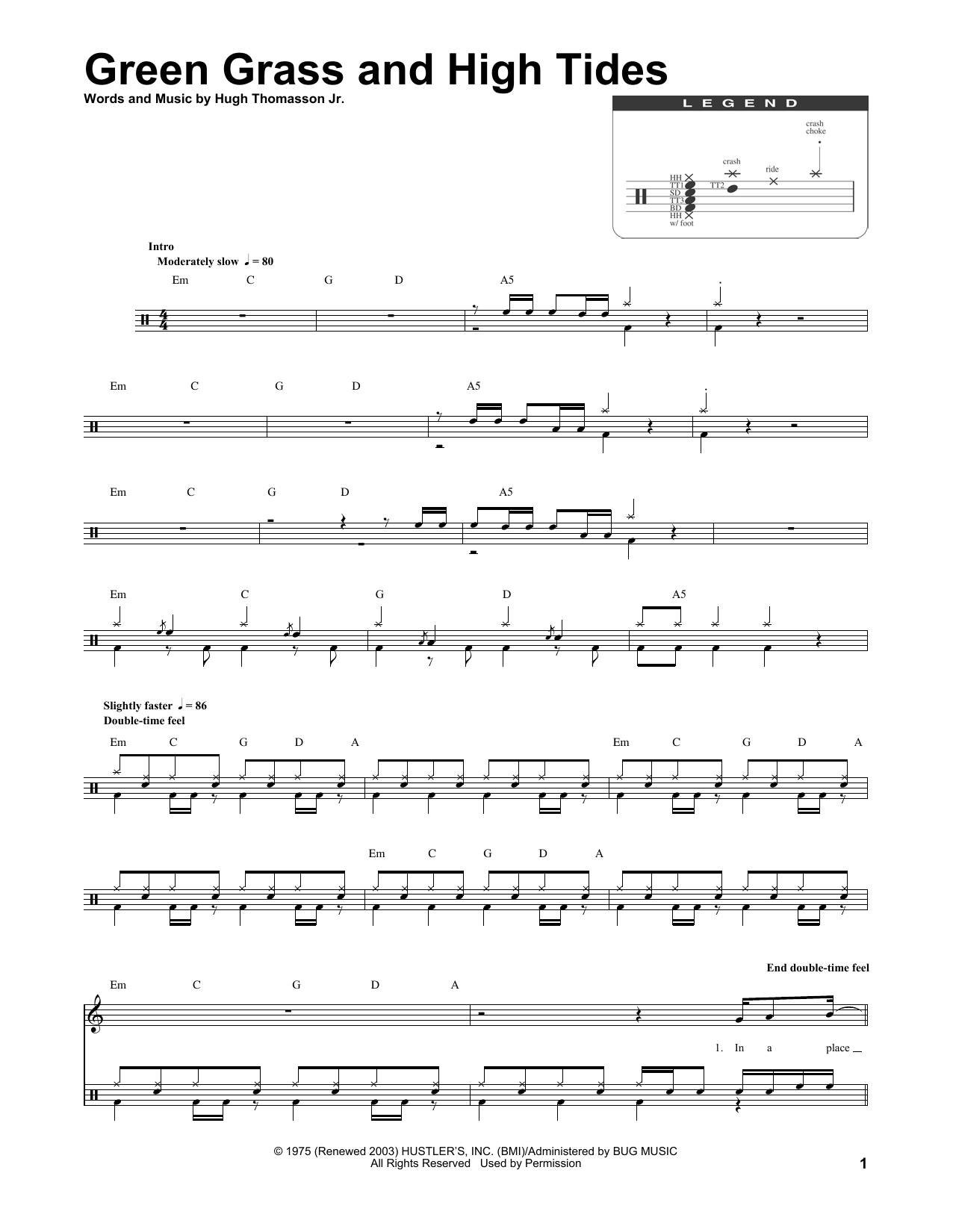 Outlaws Green Grass And High Tides sheet music notes and chords. Download Printable PDF.