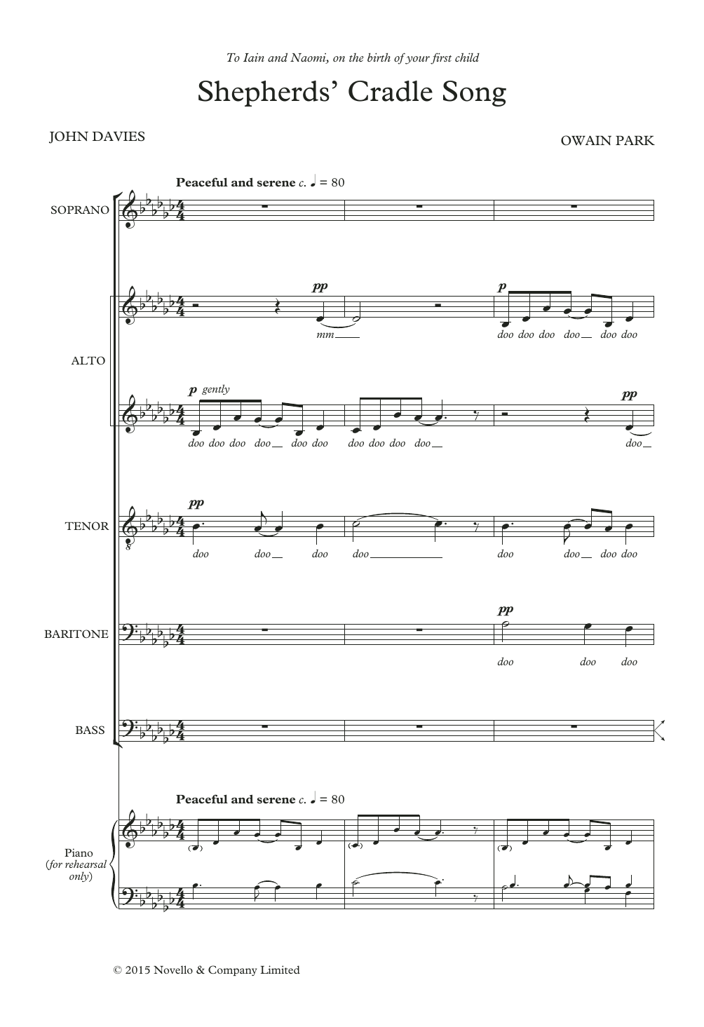 Owain Park Shepherd's Cradle sheet music notes and chords. Download Printable PDF.