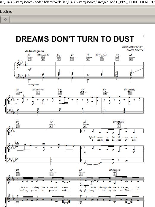 Learn to play Owl City Dreams Don't Turn To Dust sheet music for Piano, Vocal & Guitar Chords (Right-Hand Melody) in minutes. Price: 7.8900$ Owl City Dreams Don't Turn To Dust sheet music notes and chords arranged for Piano, Vocal & Guitar Chords (Right-Hand Melody)