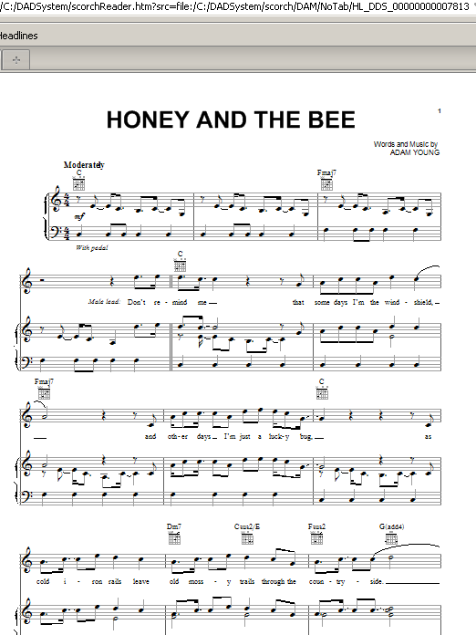 Learn to play Owl City Honey And The Bee sheet music for Piano, Vocal & Guitar Chords (Right-Hand Melody) in minutes. Price: 7.8900$ Owl City Honey And The Bee sheet music notes and chords arranged for Piano, Vocal & Guitar Chords (Right-Hand Melody)