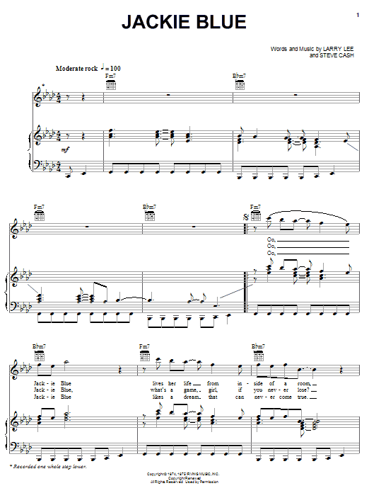 Ozark Mountain Daredevils Jackie Blue sheet music notes and chords. Download Printable PDF.