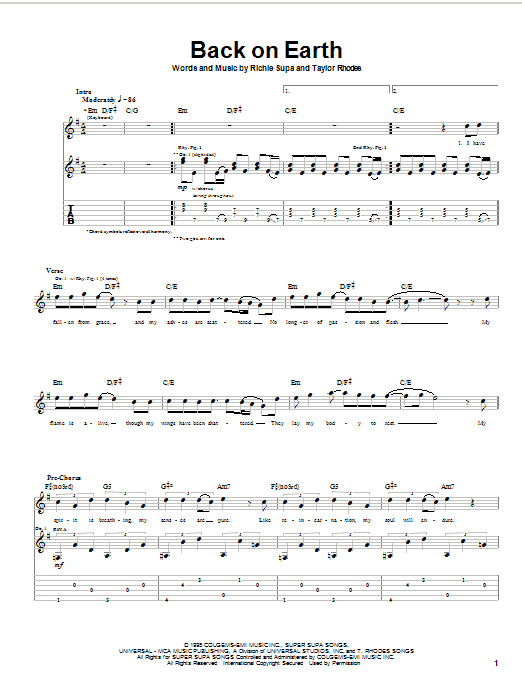 Learn to play Ozzy Osbourne Back On Earth sheet music for Guitar Tab in minutes. Price: 7.8900$ Ozzy Osbourne Back On Earth sheet music notes and chords arranged for Guitar Tab