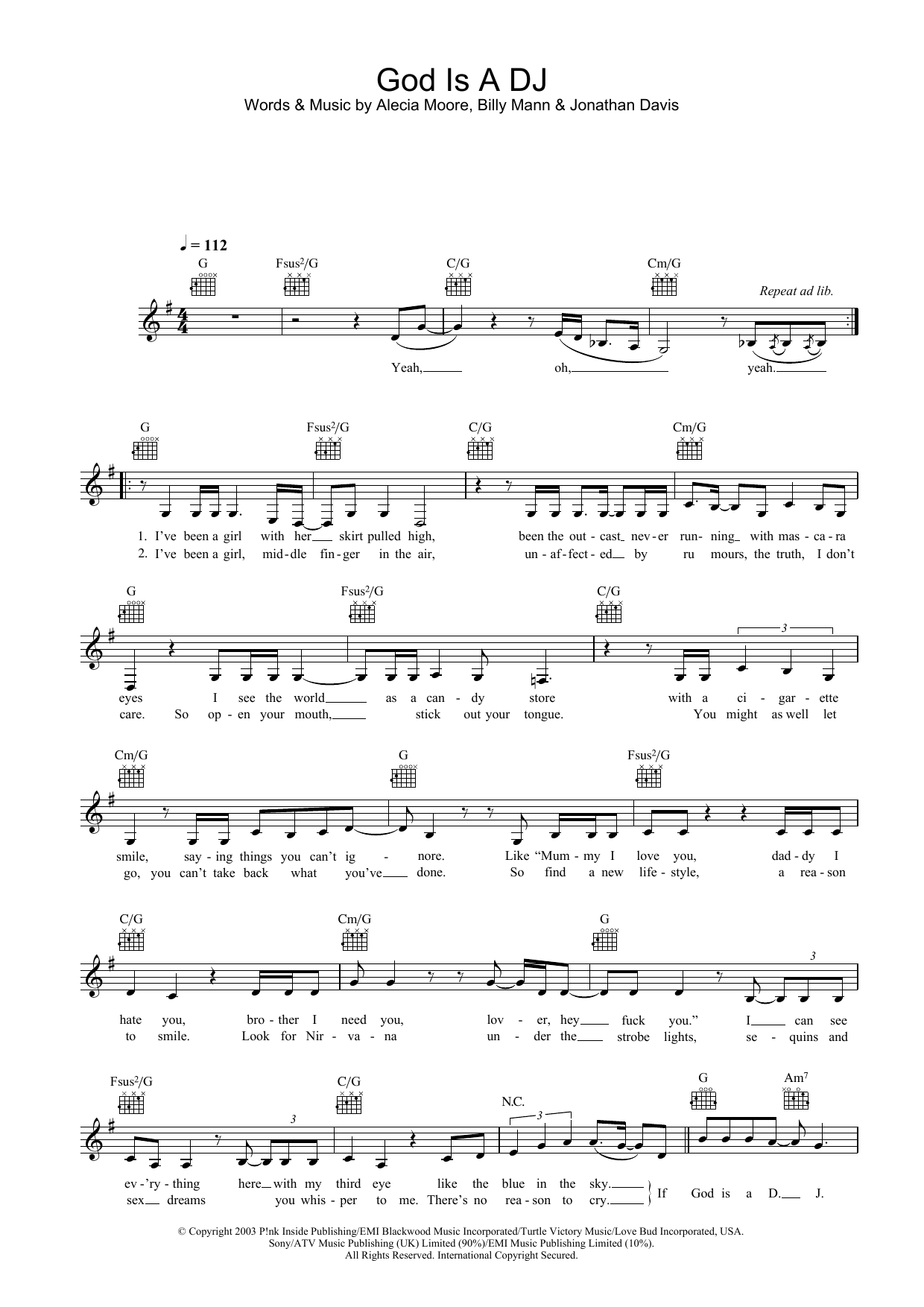 Learn to play Pink God Is A DJ sheet music for Lead Sheet / Fake Book in minutes. Price: 5.9900$ Pink God Is A DJ sheet music notes and chords arranged for Lead Sheet / Fake Book