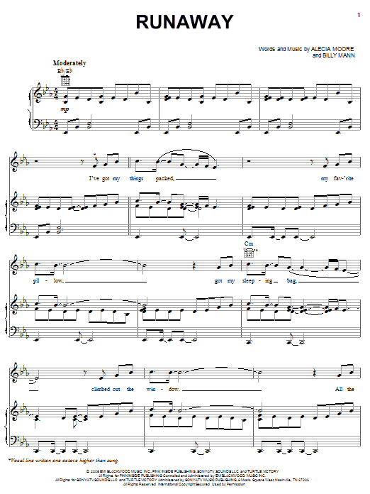 Learn to play Pink Runaway sheet music for Piano, Vocal & Guitar Chords (Right-Hand Melody) in minutes. Price: 7.8900$ Pink Runaway sheet music notes and chords arranged for Piano, Vocal & Guitar Chords (Right-Hand Melody)