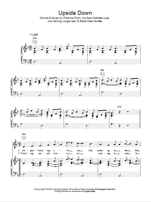 Paloma Faith Upside Down sheet music notes and chords. Download Printable PDF.