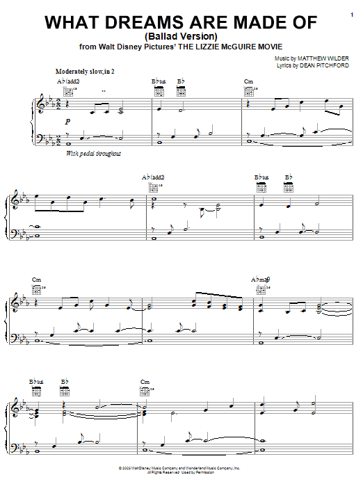 Paolo & Isabella What Dreams Are Made Of (Ballad Version) sheet music notes and chords. Download Printable PDF.