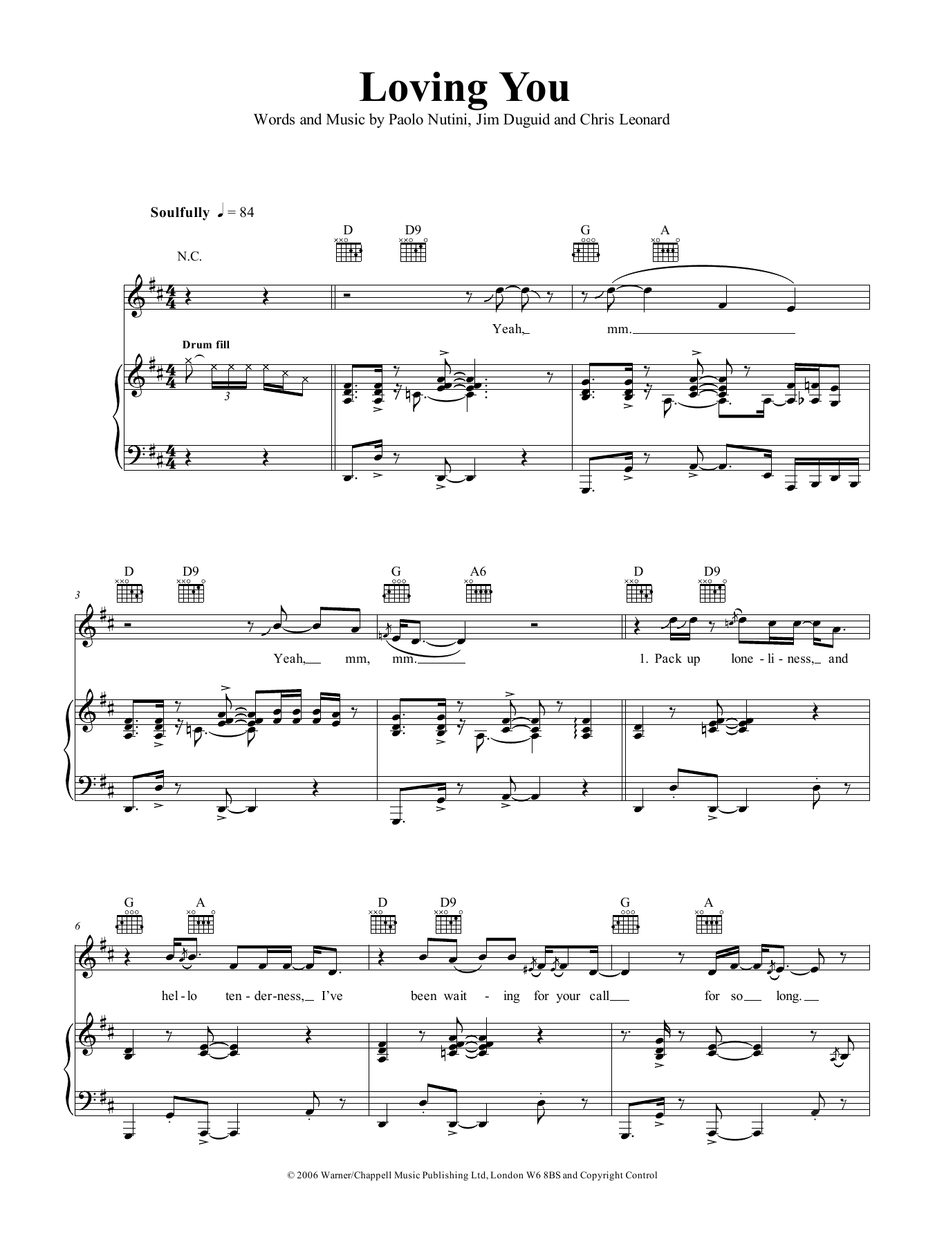 Learn to play Paolo Nutini Loving You sheet music for Piano, Vocal & Guitar Chords (Right-Hand Melody) in minutes. Price: 6.9900$ Paolo Nutini Loving You sheet music notes and chords arranged for Piano, Vocal & Guitar Chords (Right-Hand Melody)
