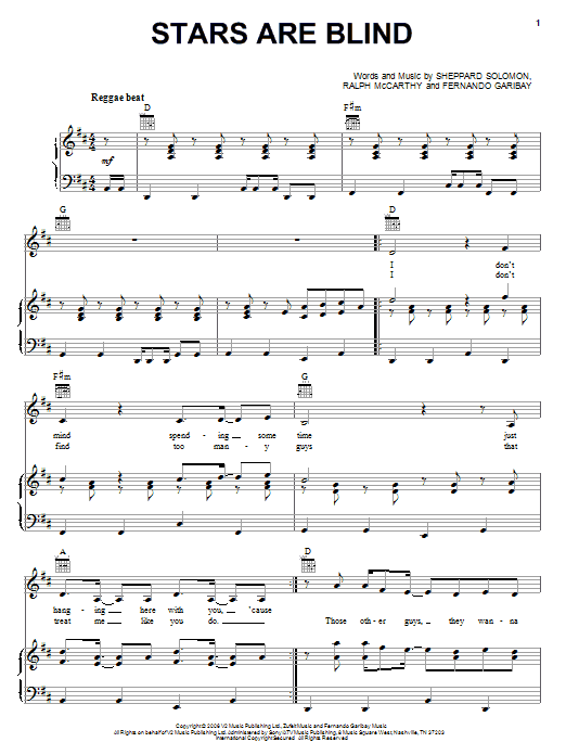 Learn to play Paris Hilton Stars Are Blind sheet music for Piano, Vocal & Guitar Chords in minutes. Price: 7.8900$ Paris Hilton Stars Are Blind sheet music notes and chords arranged for Piano, Vocal & Guitar Chords