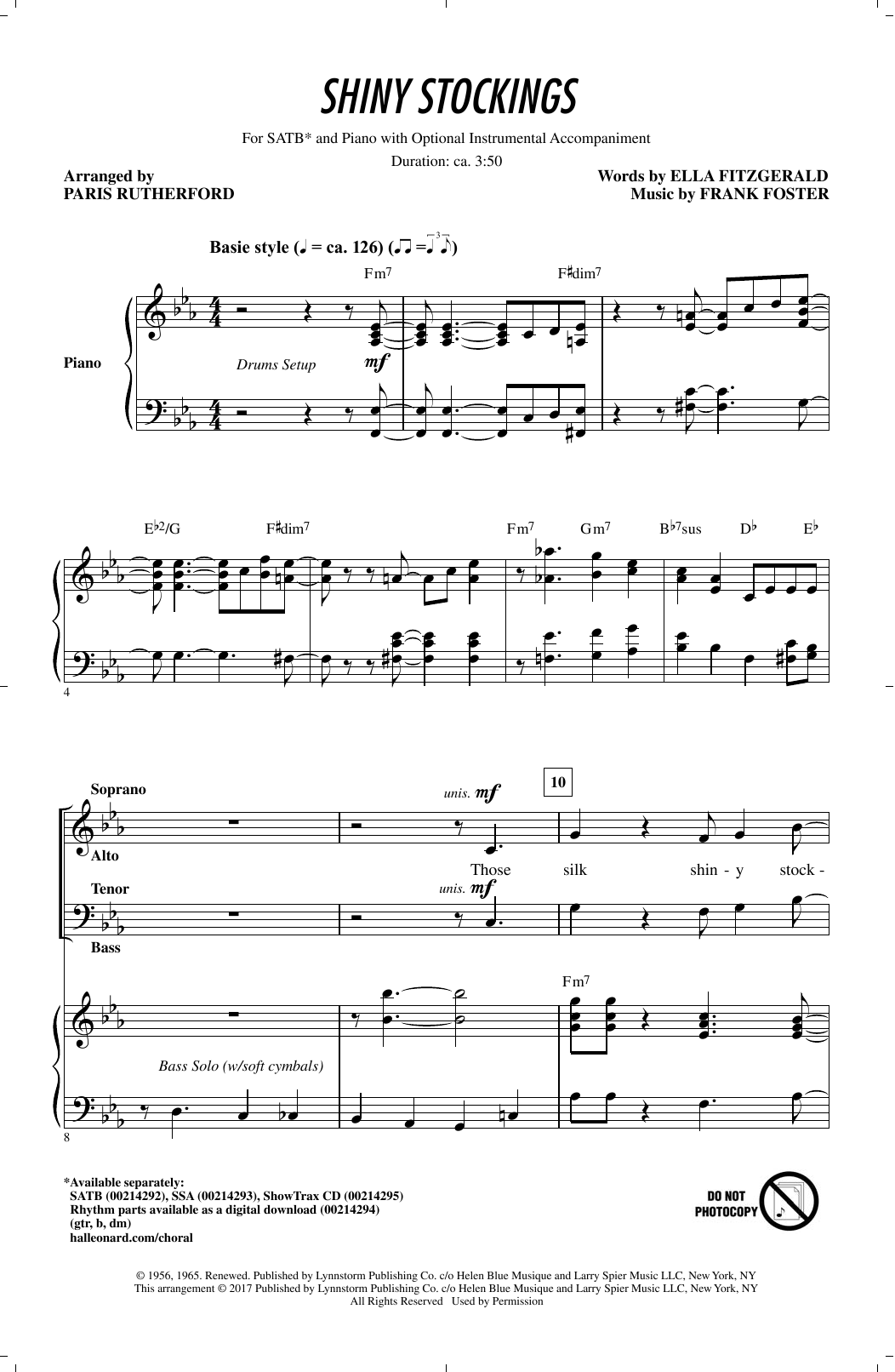 Paris Rutherford Shiny Stockings sheet music notes and chords. Download Printable PDF.