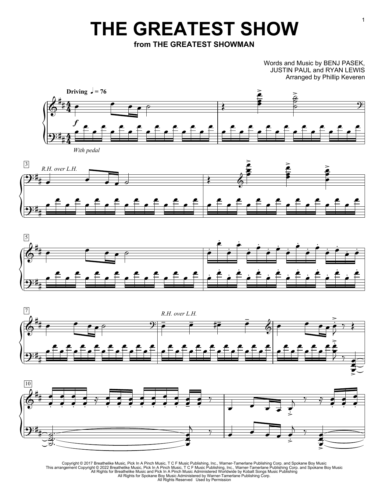 Learn to play Pasek & Paul The Greatest Show (from The Greatest Showman) (arr. Phillip Keveren) sheet music for Piano Solo in minutes. Price: 6.9900$ Pasek & Paul The Greatest Show (from The Greatest Showman) (arr. Phillip Keveren) sheet music notes and chords arranged for Piano Solo