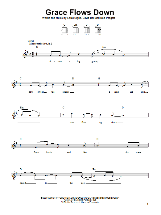 Passion Band Grace Flows Down sheet music notes and chords. Download Printable PDF.