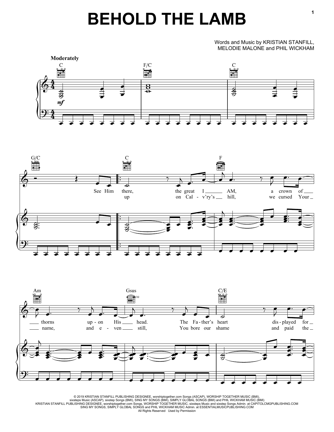 Learn to play Passion Behold The Lamb (feat. Kristian Stanfill) sheet music for Piano, Vocal & Guitar Chords (Right-Hand Melody) in minutes. Price: 7.8900$ Passion Behold The Lamb (feat. Kristian Stanfill) sheet music notes and chords arranged for Piano, Vocal & Guitar Chords (Right-Hand Melody)