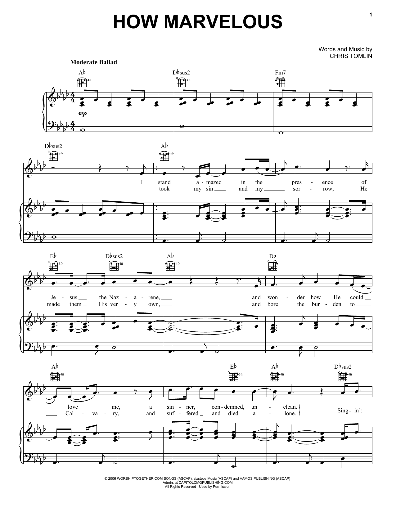 Passion How Marvelous sheet music notes and chords. Download Printable PDF.