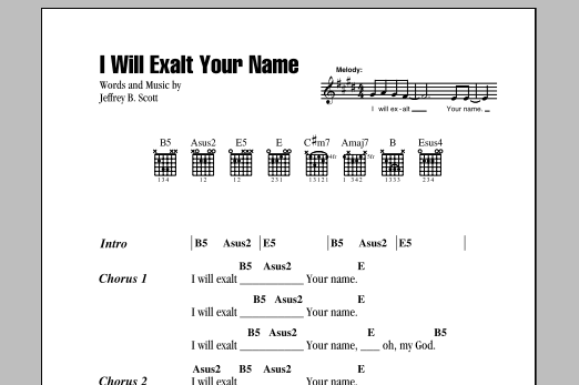 Passion I Will Exalt Your Name sheet music notes and chords. Download Printable PDF.