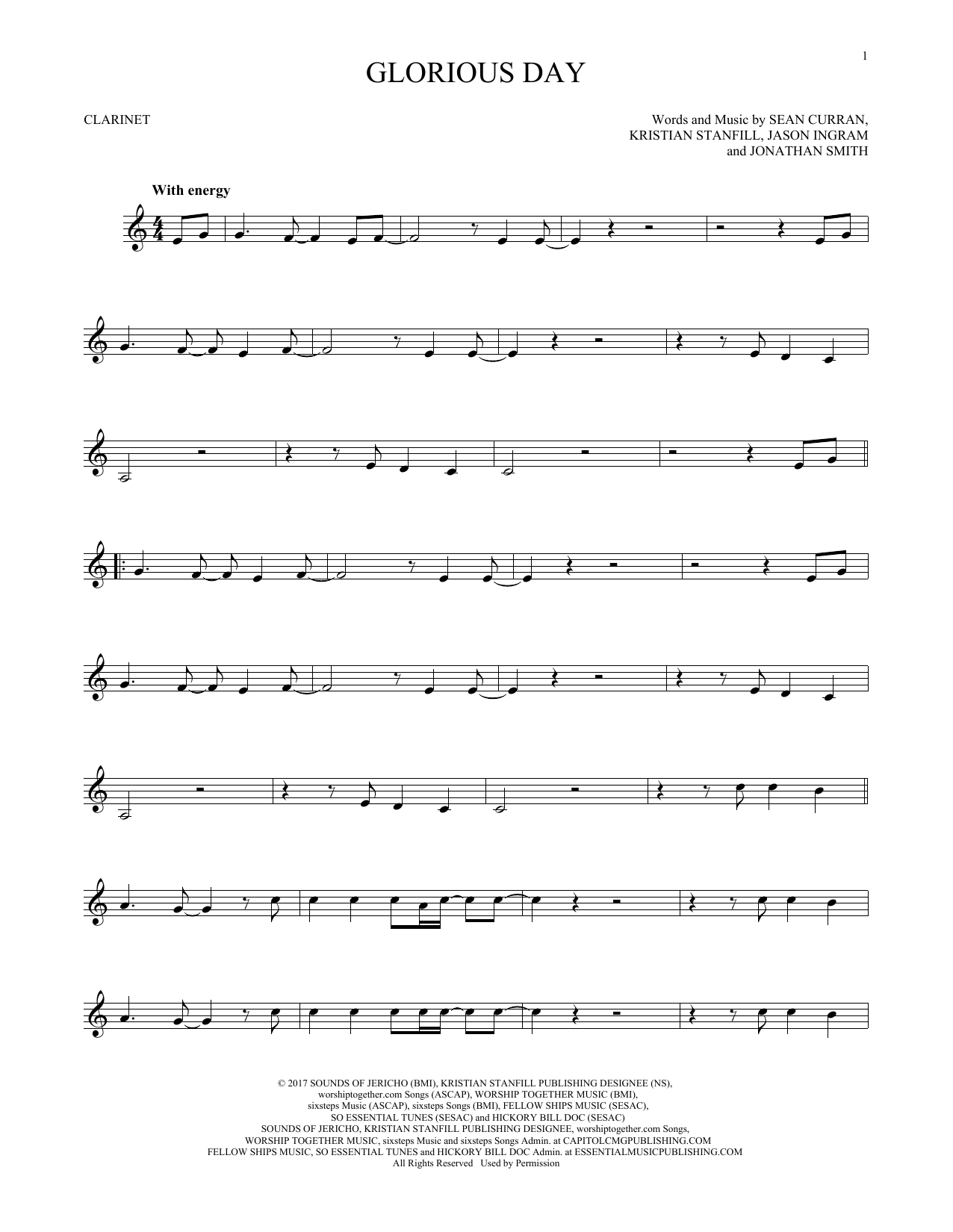 Passion & Kristian Stanfill Glorious Day sheet music notes and chords. Download Printable PDF.