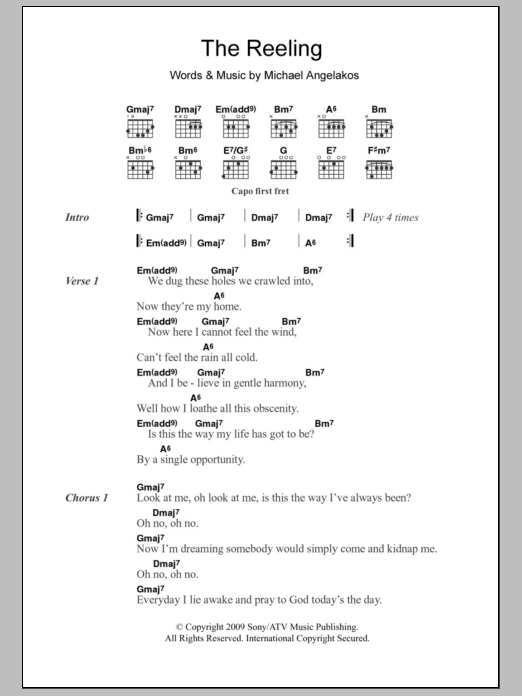 Learn to play Passion Pit The Reeling sheet music for Guitar Chords/Lyrics in minutes. Price: 4.4900$ Passion Pit The Reeling sheet music notes and chords arranged for Guitar Chords/Lyrics