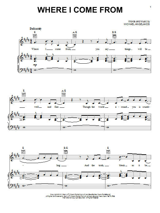 Learn to play Twilight Breaking Dawn Part 2 (Movie): Where I Come From sheet music for Piano, Vocal & Guitar Chords (Right-Hand Melody) in minutes. Price: 7.8900$ Twilight Breaking Dawn Part 2 (Movie): Where I Come From sheet music notes and chords arranged for Piano, Vocal & Guitar Chords (Right-Hand Melody)