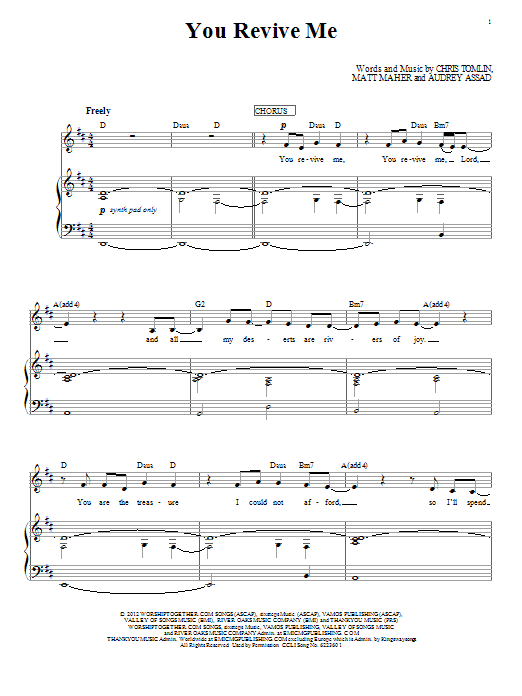 Learn to play Passion You Revive Me sheet music for Piano, Vocal & Guitar Chords (Right-Hand Melody) in minutes. Price: 7.8900$ Passion You Revive Me sheet music notes and chords arranged for Piano, Vocal & Guitar Chords (Right-Hand Melody)