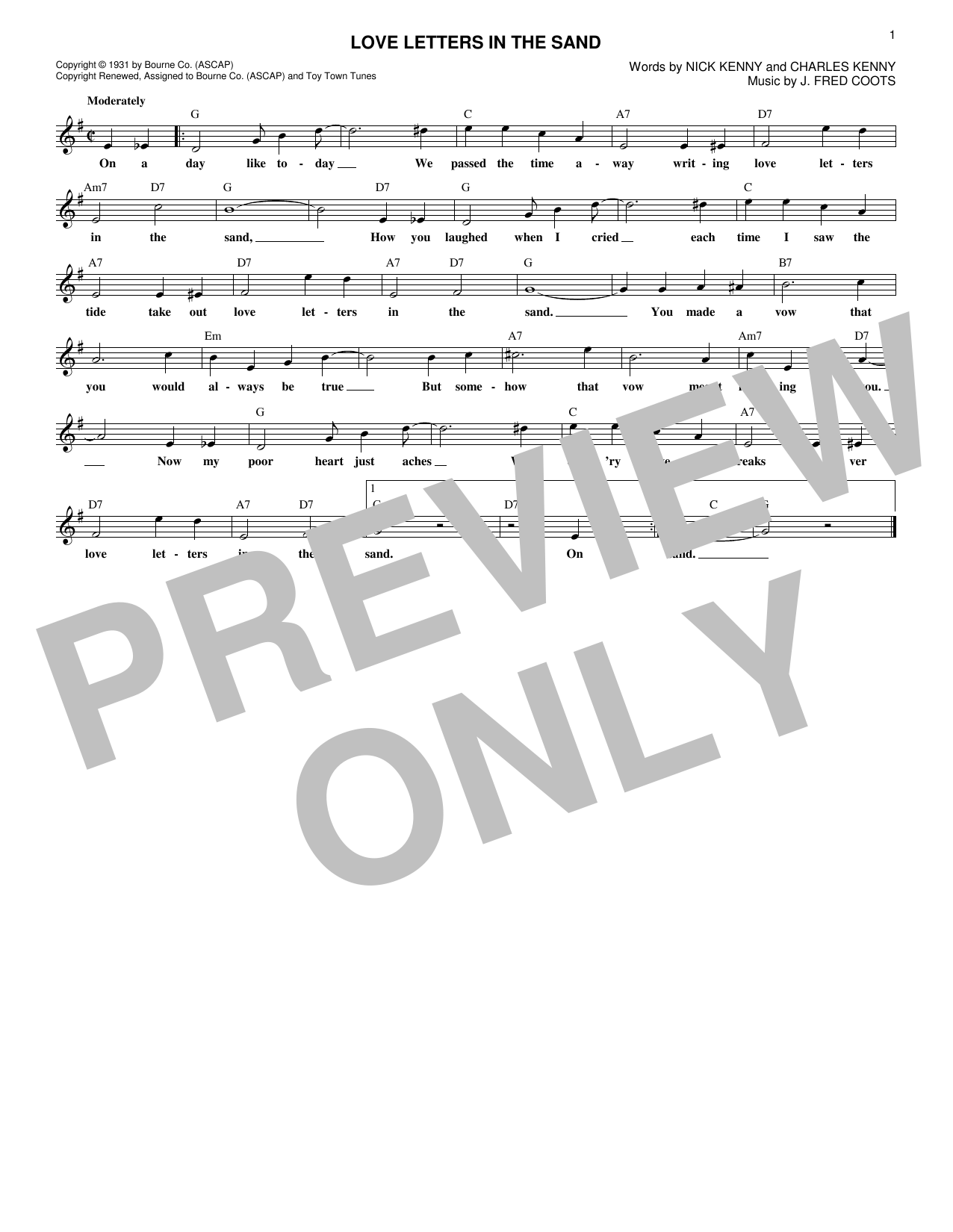 Pat Boone Love Letters In The Sand sheet music notes and chords. Download Printable PDF.