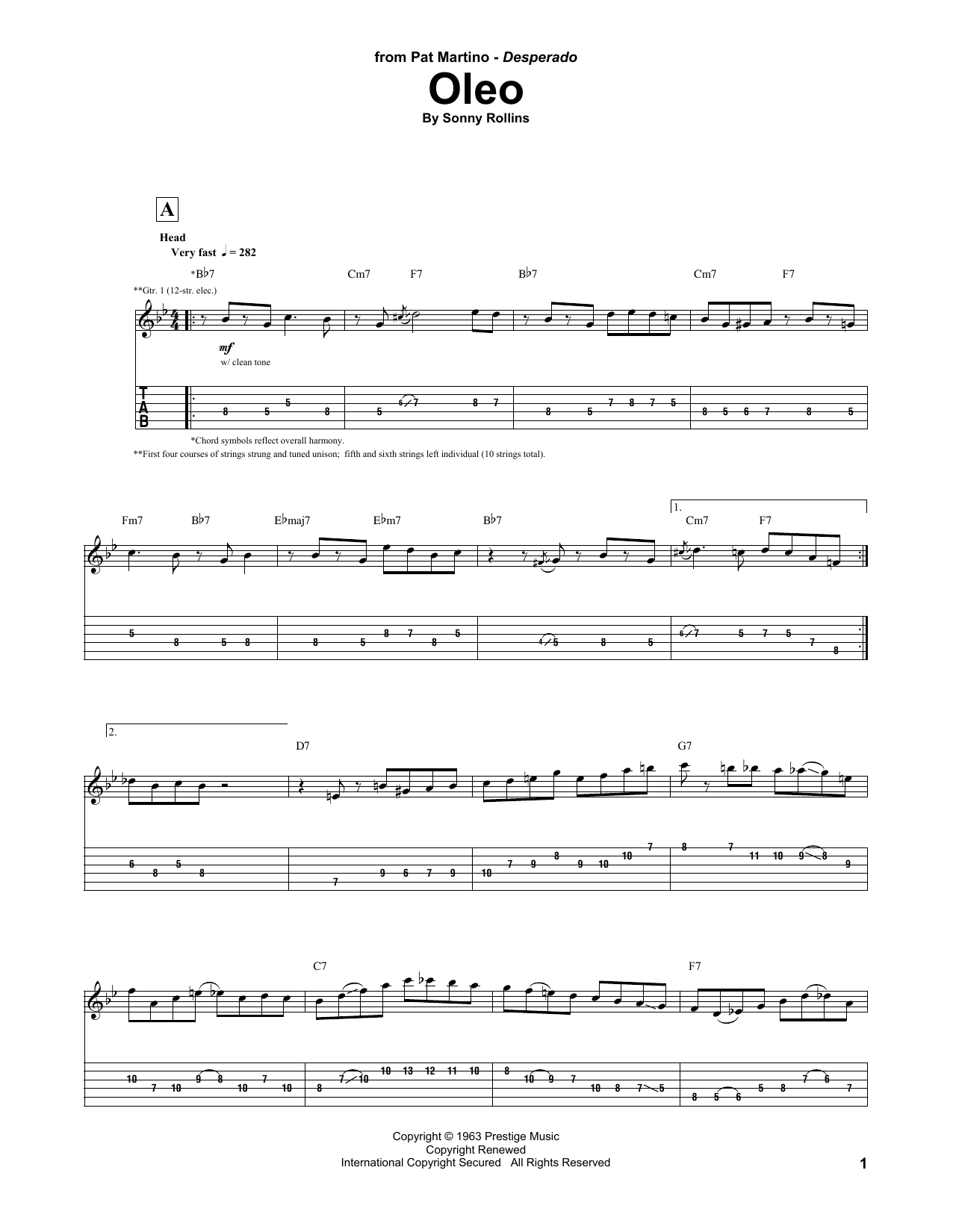 Learn to play Pat Martino Oleo sheet music for Guitar Tab in minutes. Price: 7.8900$ Pat Martino Oleo sheet music notes and chords arranged for Guitar Tab