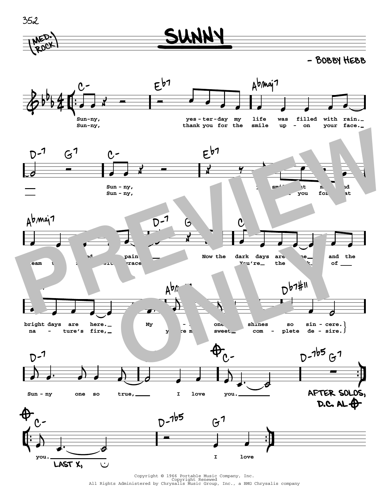 Pat Martino Sunny (High Voice) sheet music notes and chords. Download Printable PDF.