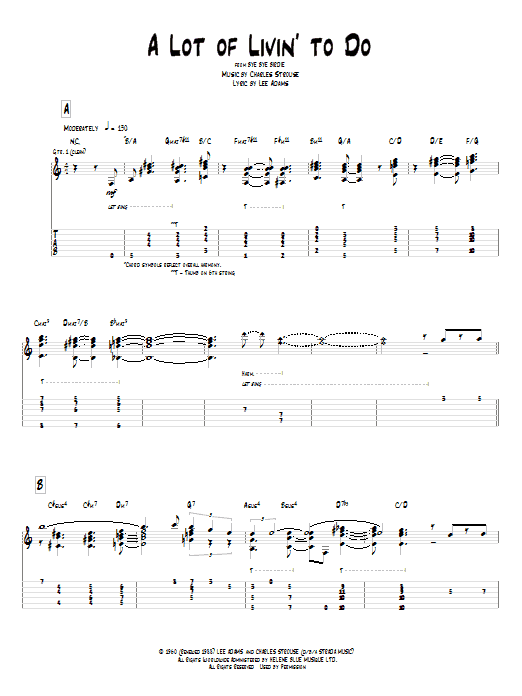 Pat Metheny A Lot Of Livin' To Do sheet music notes and chords. Download Printable PDF.