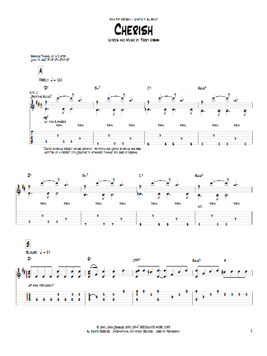Learn to play Pat Metheny Cherish sheet music for Guitar Tab in minutes. Price: 7.8900$ Pat Metheny Cherish sheet music notes and chords arranged for Guitar Tab
