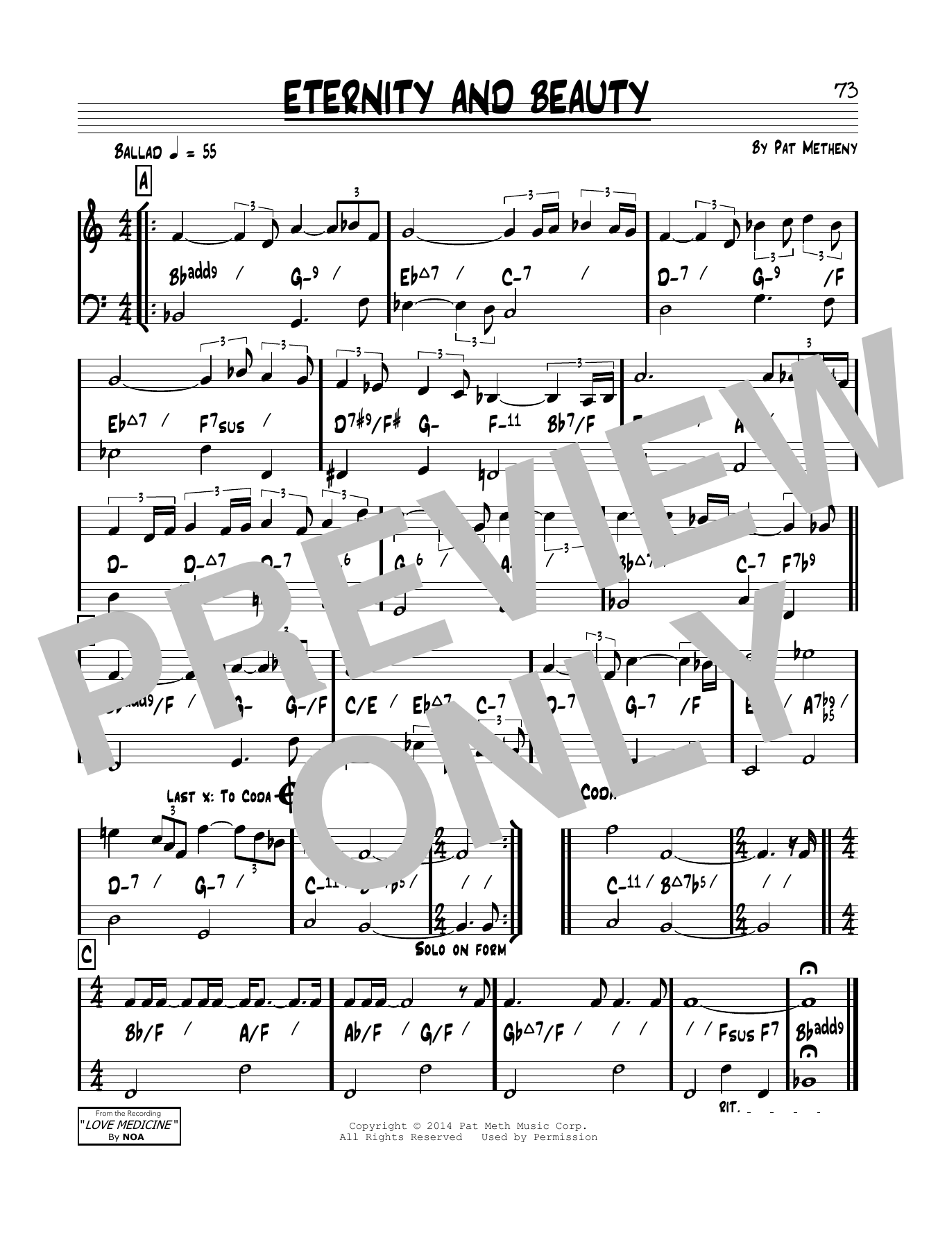 Learn to play Pat Metheny Eternity & Beauty sheet music for Real Book – Melody & Chords in minutes. Price: 5.9900$ Pat Metheny Eternity & Beauty sheet music notes and chords arranged for Real Book – Melody & Chords
