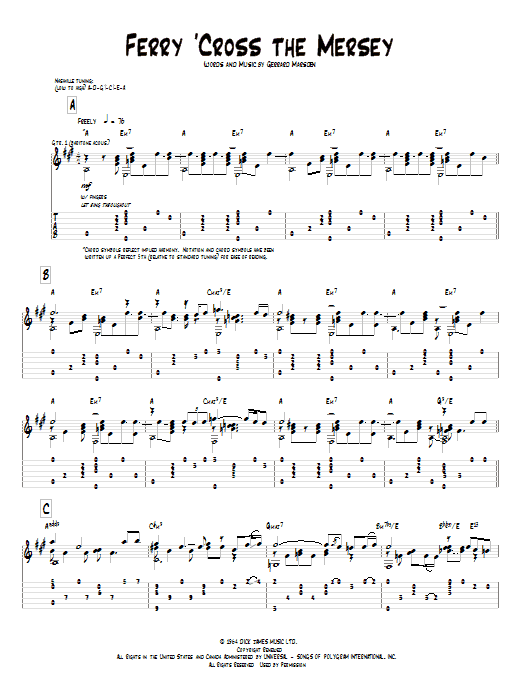 Pat Metheny Ferry 'Cross The Mersey sheet music notes and chords. Download Printable PDF.