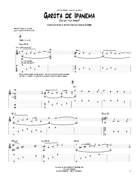 Learn to play Pat Metheny Garota De Ipanema sheet music for Guitar Tab in minutes. Price: 7.8900$ Pat Metheny Garota De Ipanema sheet music notes and chords arranged for Guitar Tab